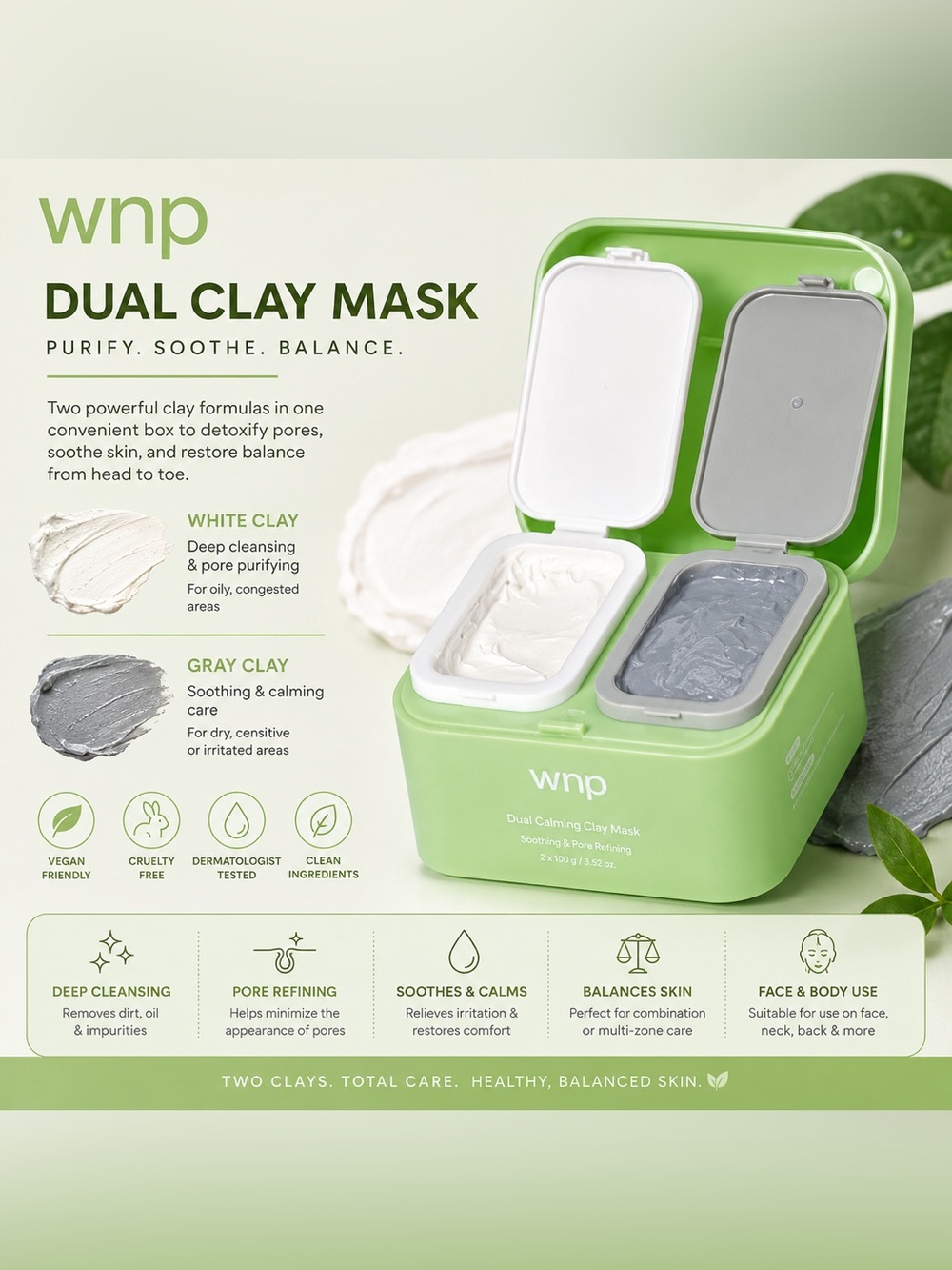 💚 WNP Dual Cleansing Clay Mask 💚